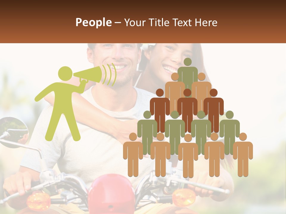 A Man And A Woman On A Motorcycle PowerPoint Template