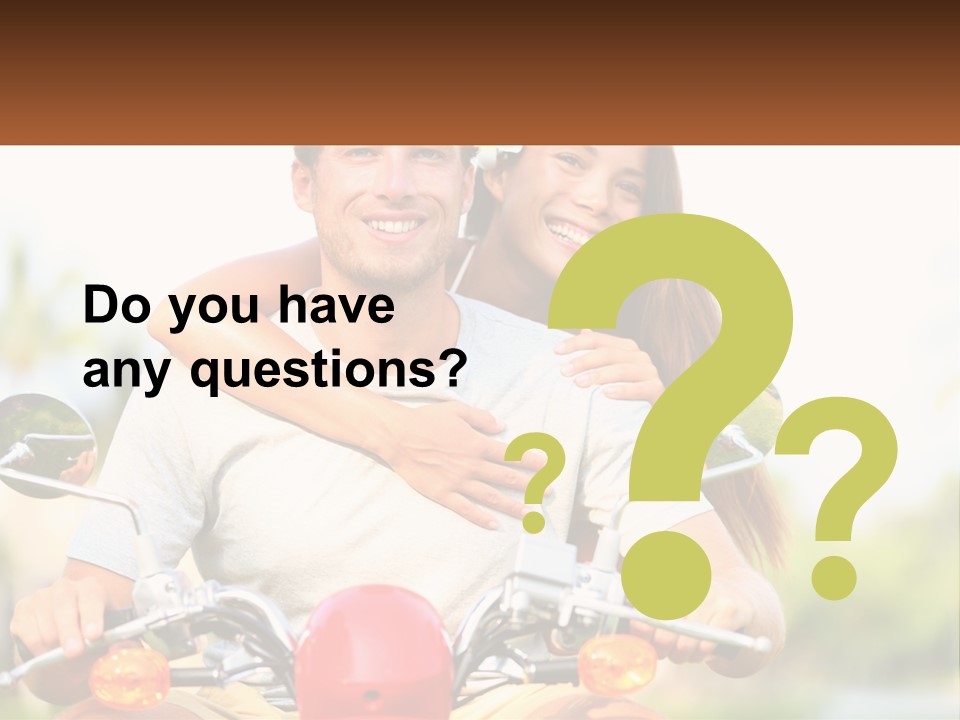 A Man And A Woman On A Motorcycle PowerPoint Template