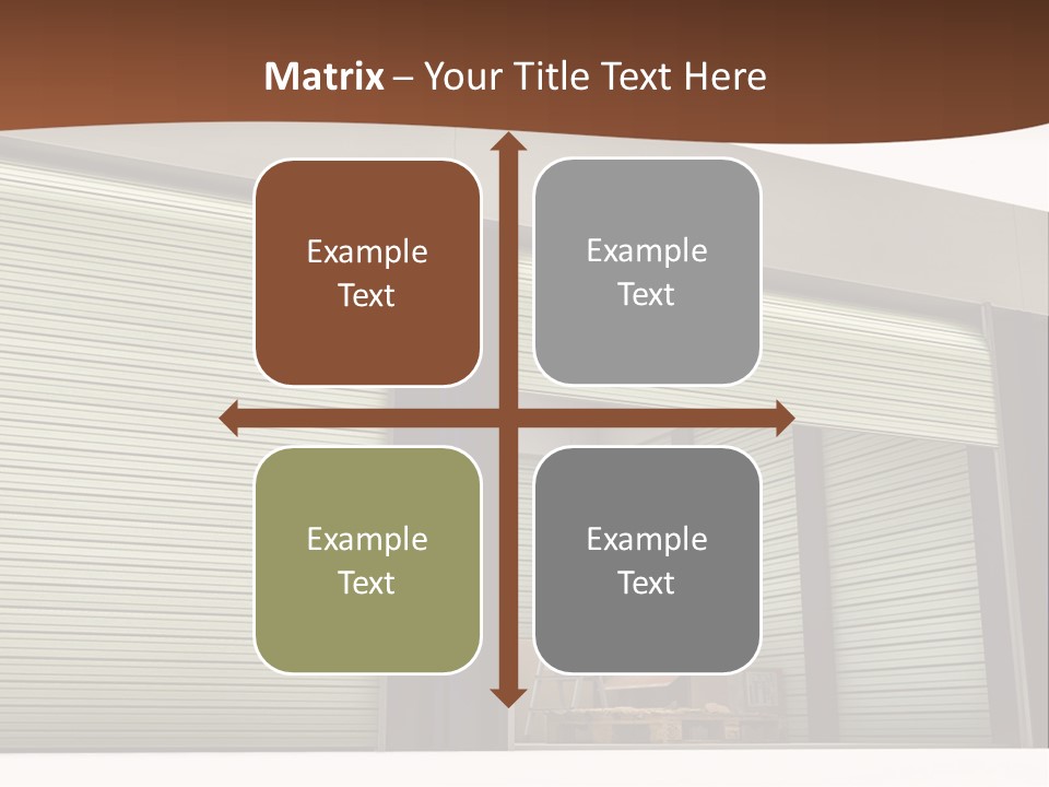 A Warehouse With Roller Shutters And A Brown Background PowerPoint Template