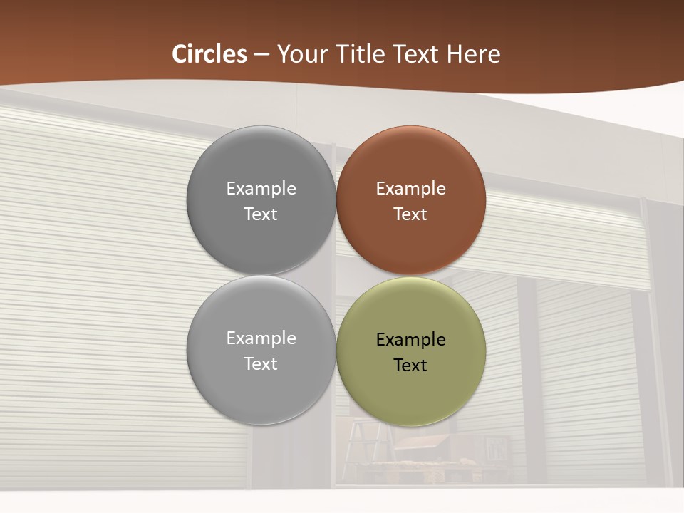 A Warehouse With Roller Shutters And A Brown Background PowerPoint Template