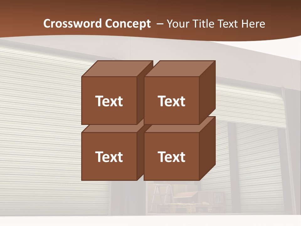 A Warehouse With Roller Shutters And A Brown Background PowerPoint Template