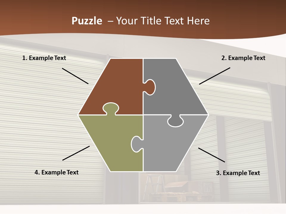A Warehouse With Roller Shutters And A Brown Background PowerPoint Template