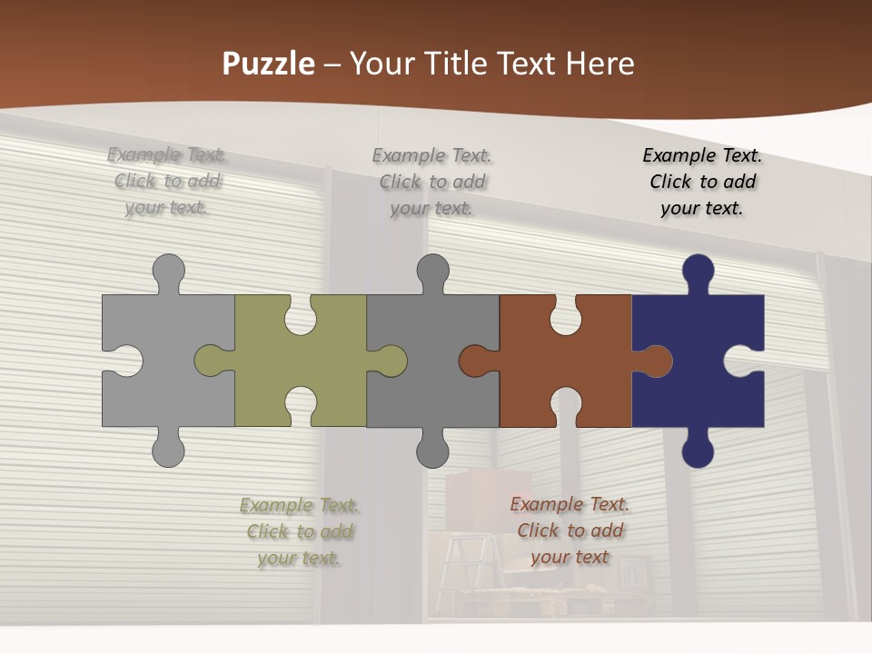 A Warehouse With Roller Shutters And A Brown Background PowerPoint Template