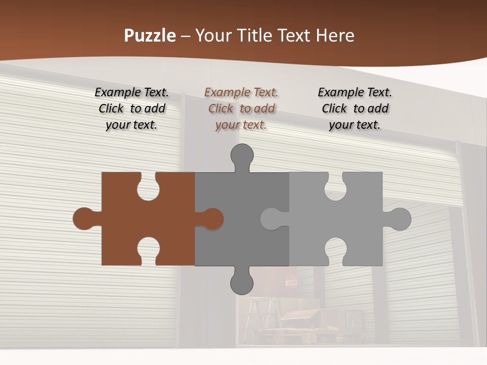 A Warehouse With Roller Shutters And A Brown Background PowerPoint Template