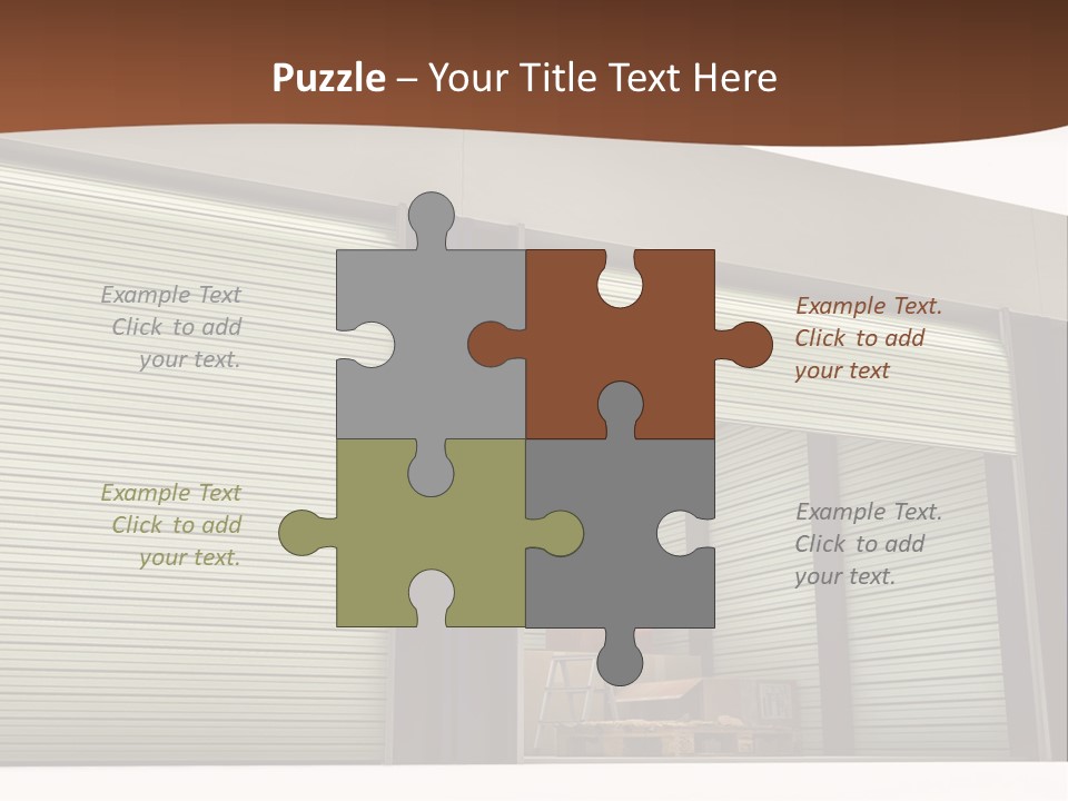 A Warehouse With Roller Shutters And A Brown Background PowerPoint Template