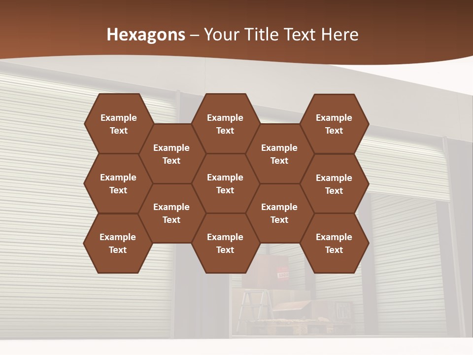 A Warehouse With Roller Shutters And A Brown Background PowerPoint Template