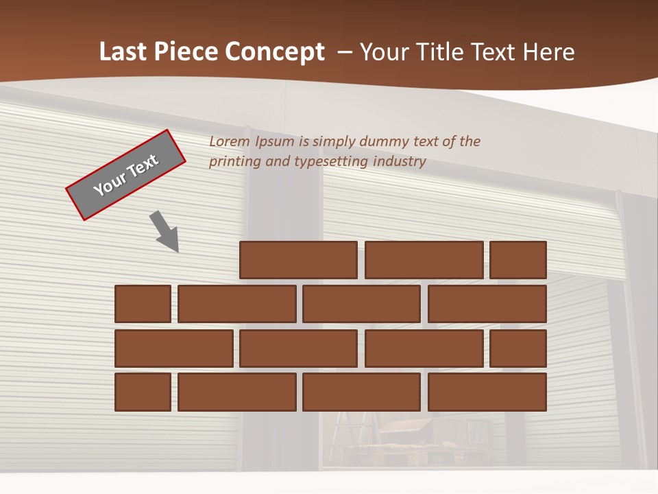 A Warehouse With Roller Shutters And A Brown Background PowerPoint Template