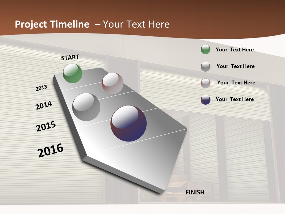 A Warehouse With Roller Shutters And A Brown Background PowerPoint Template