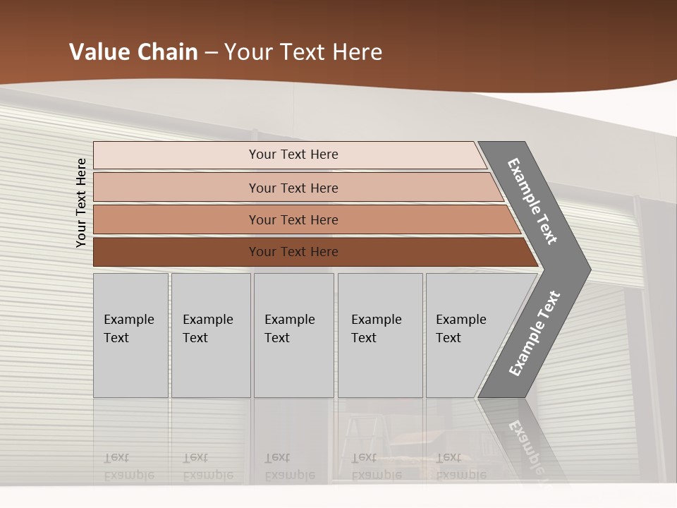 A Warehouse With Roller Shutters And A Brown Background PowerPoint Template