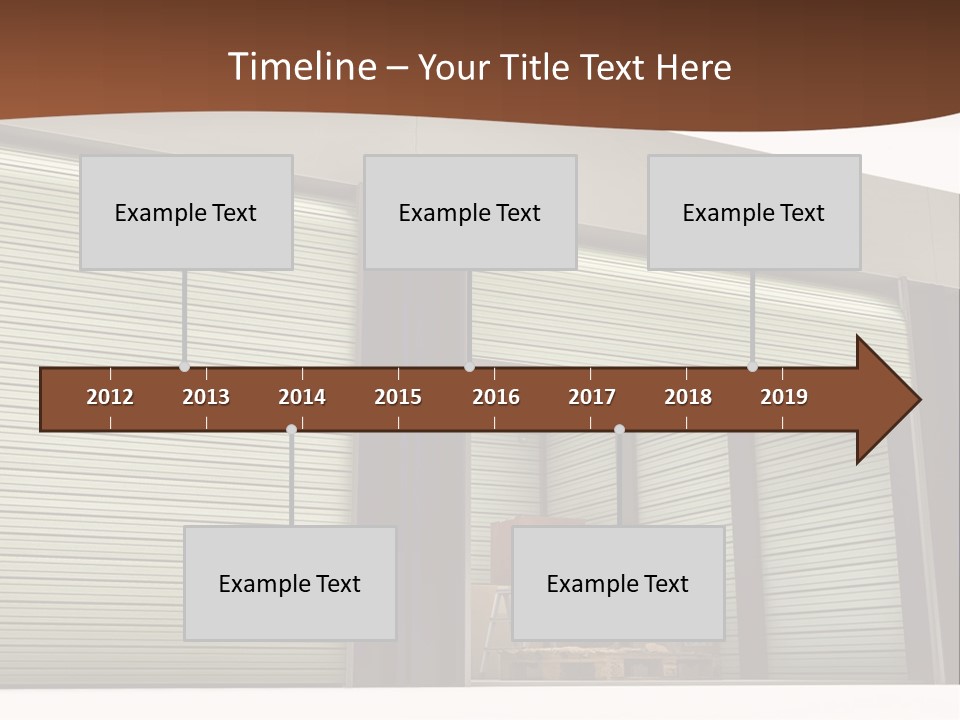 A Warehouse With Roller Shutters And A Brown Background PowerPoint Template