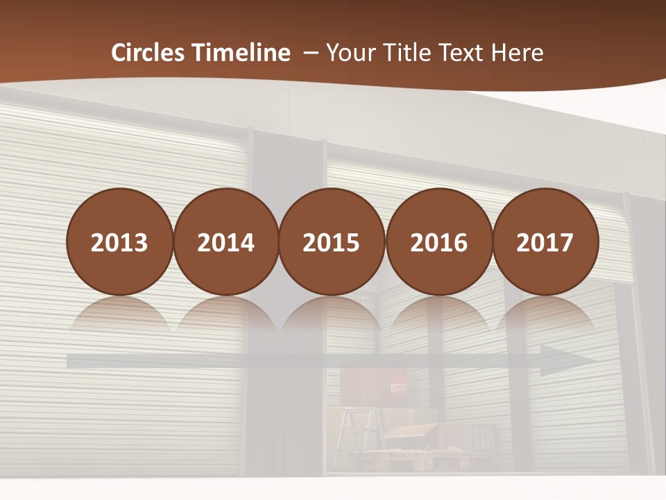 A Warehouse With Roller Shutters And A Brown Background PowerPoint Template