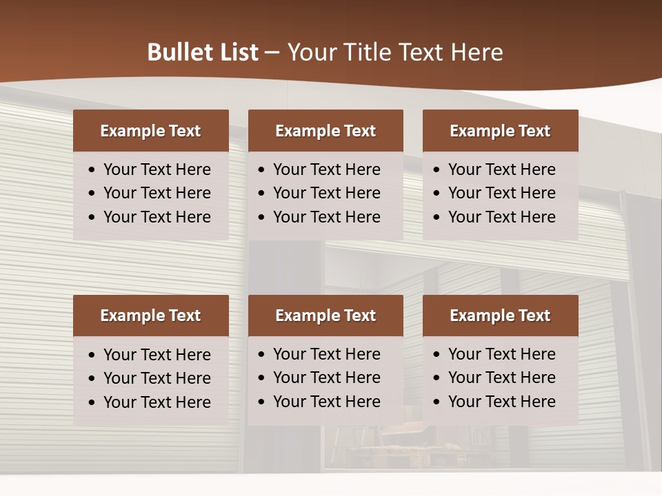 A Warehouse With Roller Shutters And A Brown Background PowerPoint Template