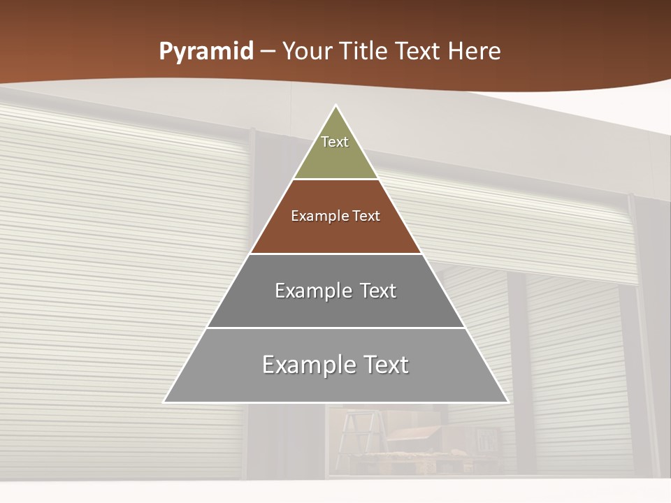 A Warehouse With Roller Shutters And A Brown Background PowerPoint Template