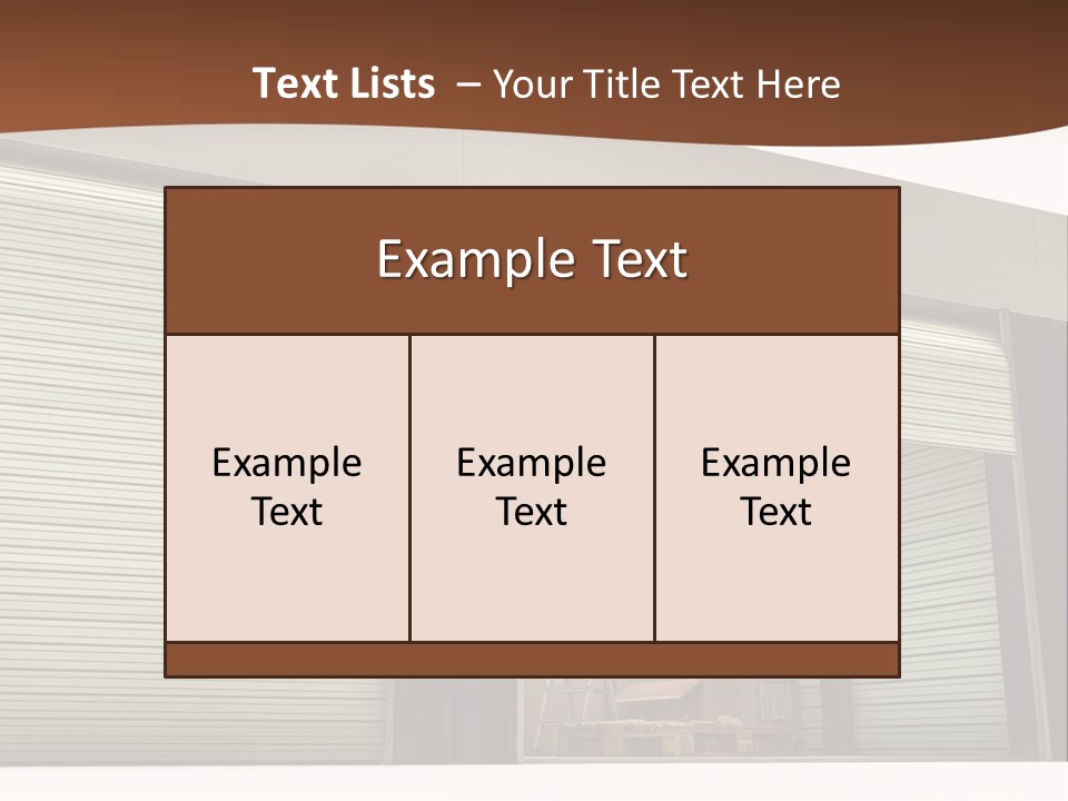 A Warehouse With Roller Shutters And A Brown Background PowerPoint Template