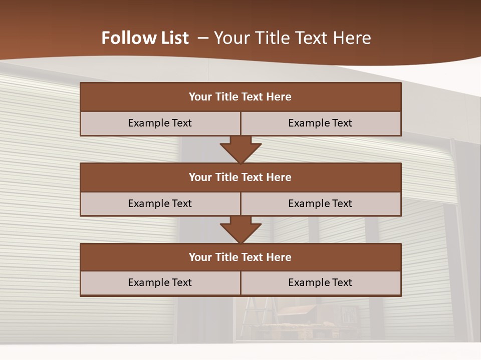 A Warehouse With Roller Shutters And A Brown Background PowerPoint Template