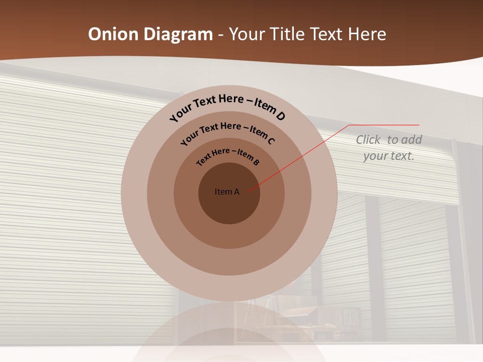 A Warehouse With Roller Shutters And A Brown Background PowerPoint Template