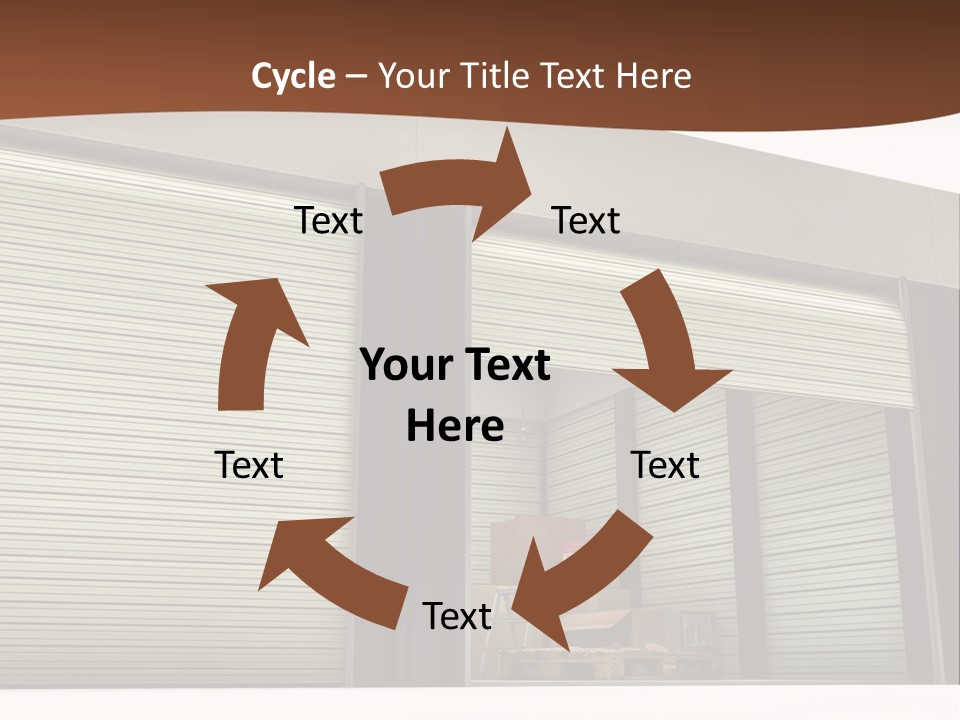 A Warehouse With Roller Shutters And A Brown Background PowerPoint Template