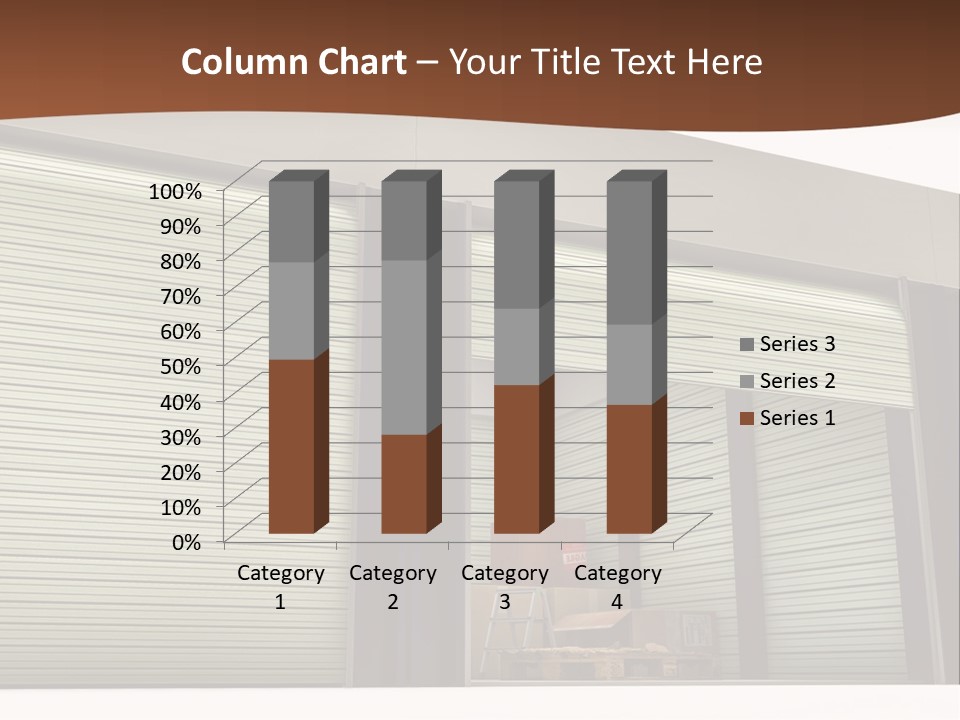 A Warehouse With Roller Shutters And A Brown Background PowerPoint Template