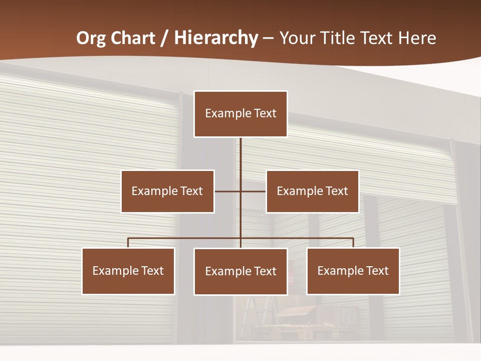 A Warehouse With Roller Shutters And A Brown Background PowerPoint Template