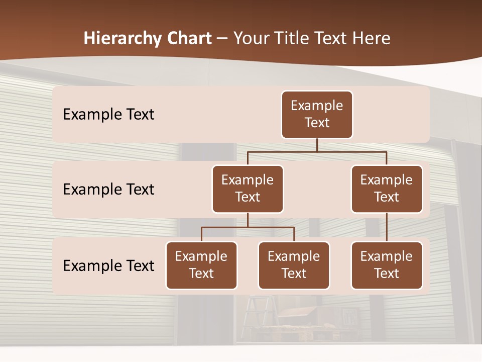 A Warehouse With Roller Shutters And A Brown Background PowerPoint Template