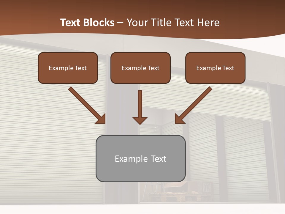 A Warehouse With Roller Shutters And A Brown Background PowerPoint Template