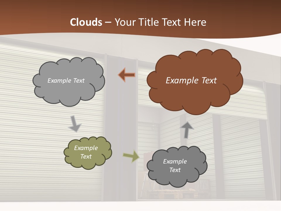 A Warehouse With Roller Shutters And A Brown Background PowerPoint Template