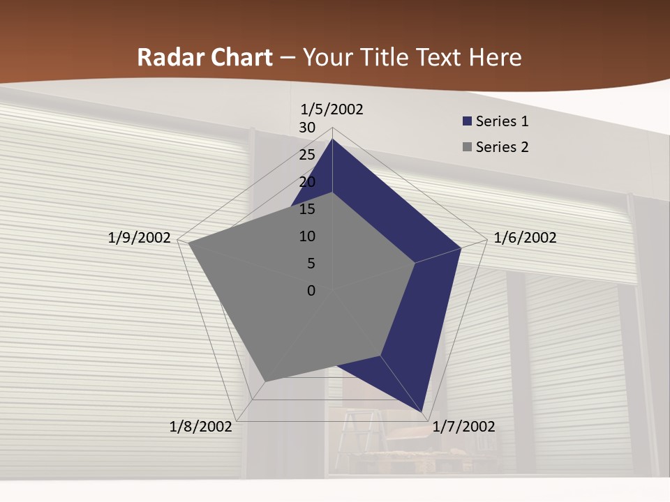 A Warehouse With Roller Shutters And A Brown Background PowerPoint Template