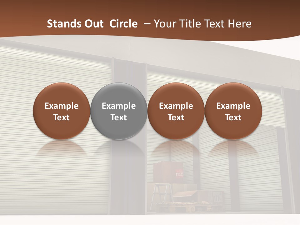 A Warehouse With Roller Shutters And A Brown Background PowerPoint Template
