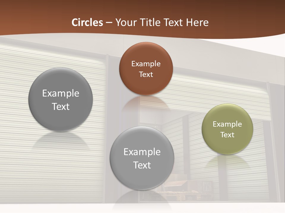 A Warehouse With Roller Shutters And A Brown Background PowerPoint Template