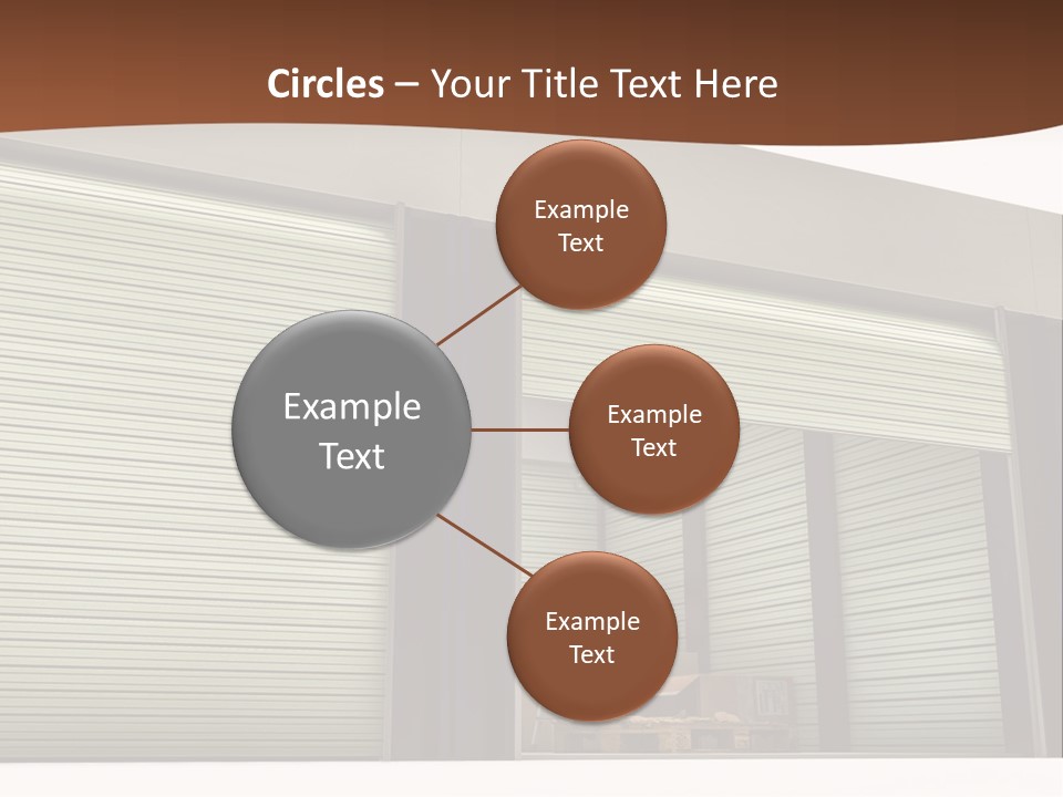 A Warehouse With Roller Shutters And A Brown Background PowerPoint Template