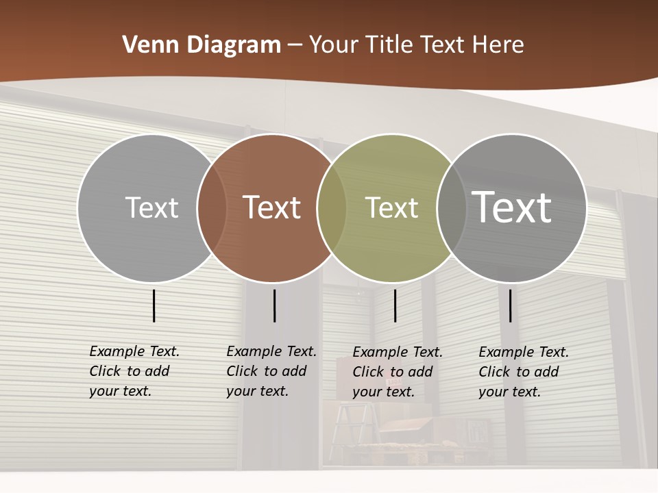 A Warehouse With Roller Shutters And A Brown Background PowerPoint Template