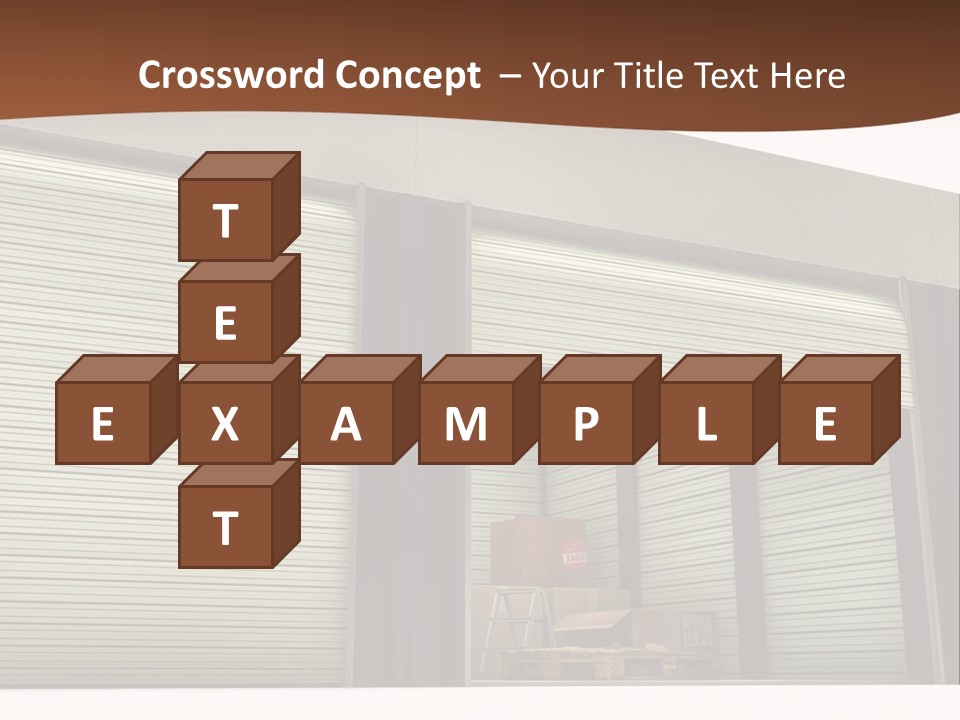 A Warehouse With Roller Shutters And A Brown Background PowerPoint Template