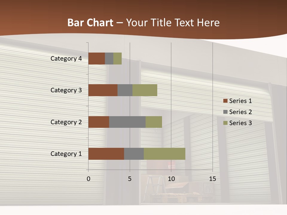 A Warehouse With Roller Shutters And A Brown Background PowerPoint Template