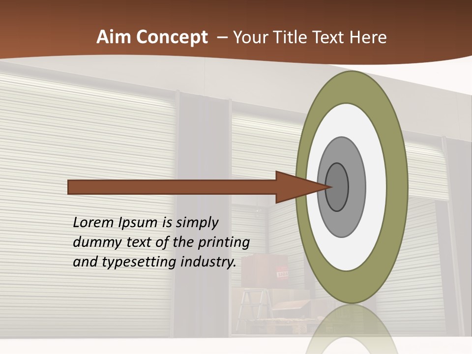 A Warehouse With Roller Shutters And A Brown Background PowerPoint Template