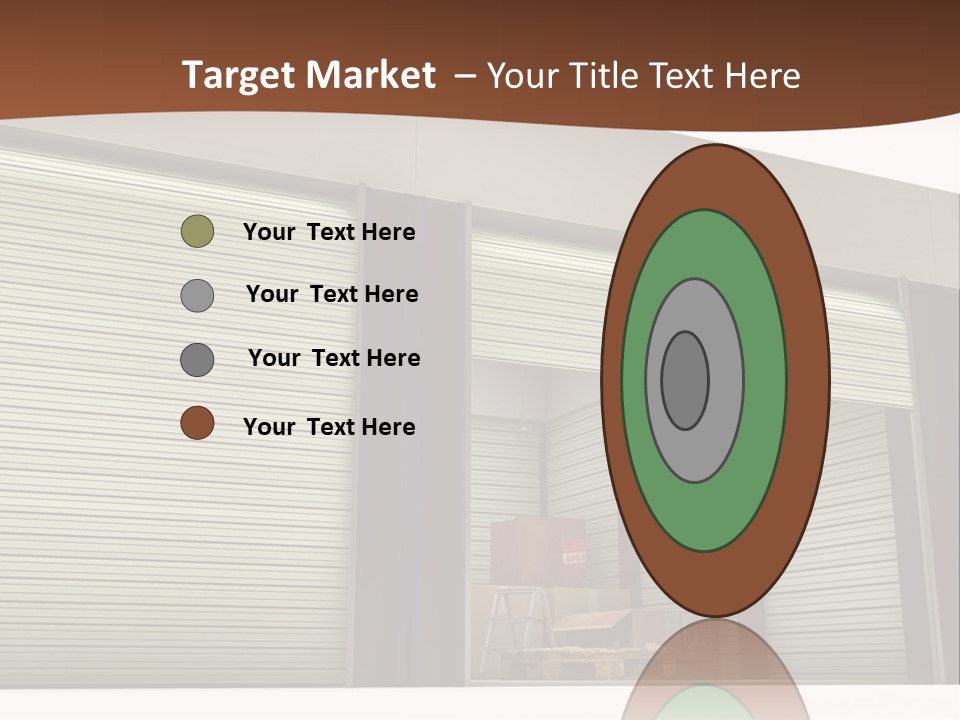 A Warehouse With Roller Shutters And A Brown Background PowerPoint Template