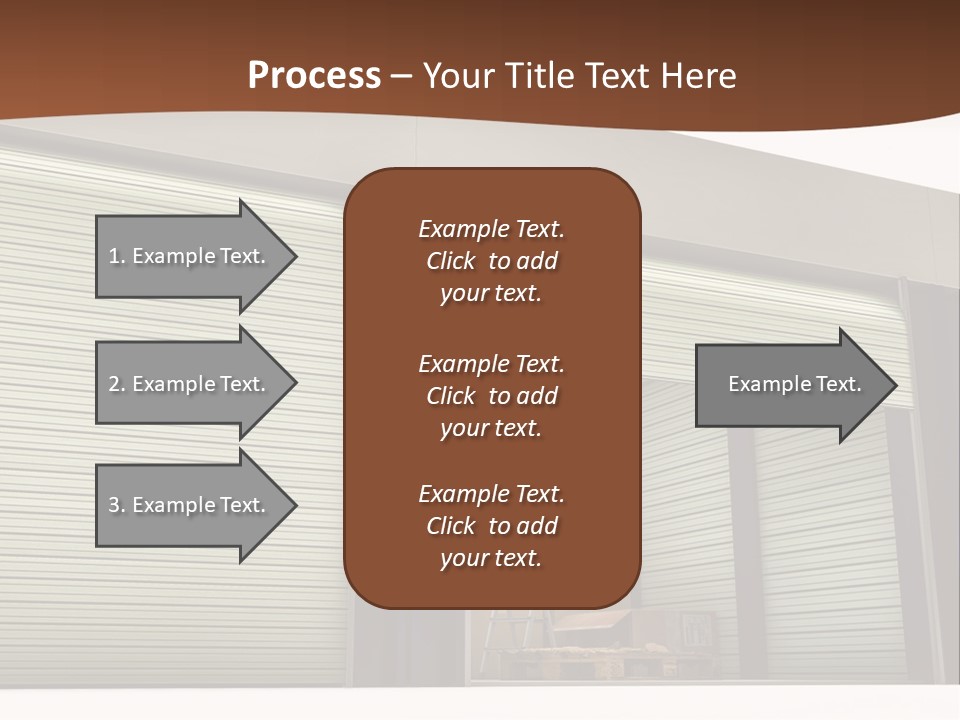 A Warehouse With Roller Shutters And A Brown Background PowerPoint Template