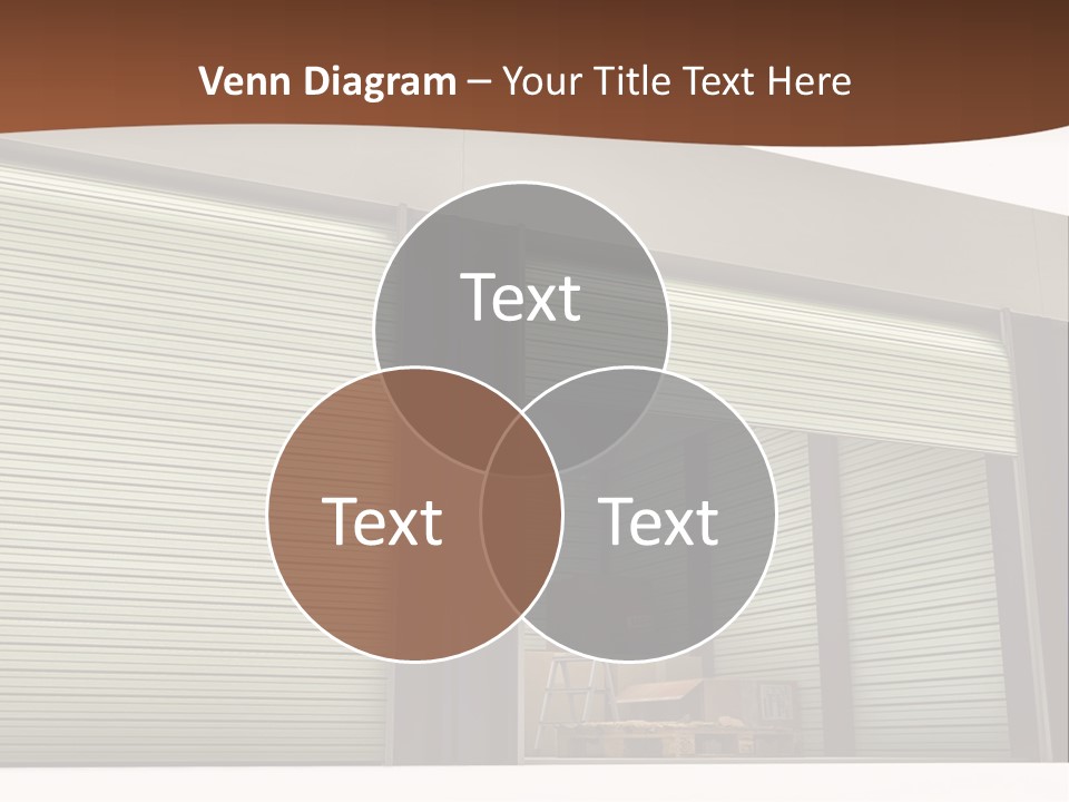 A Warehouse With Roller Shutters And A Brown Background PowerPoint Template
