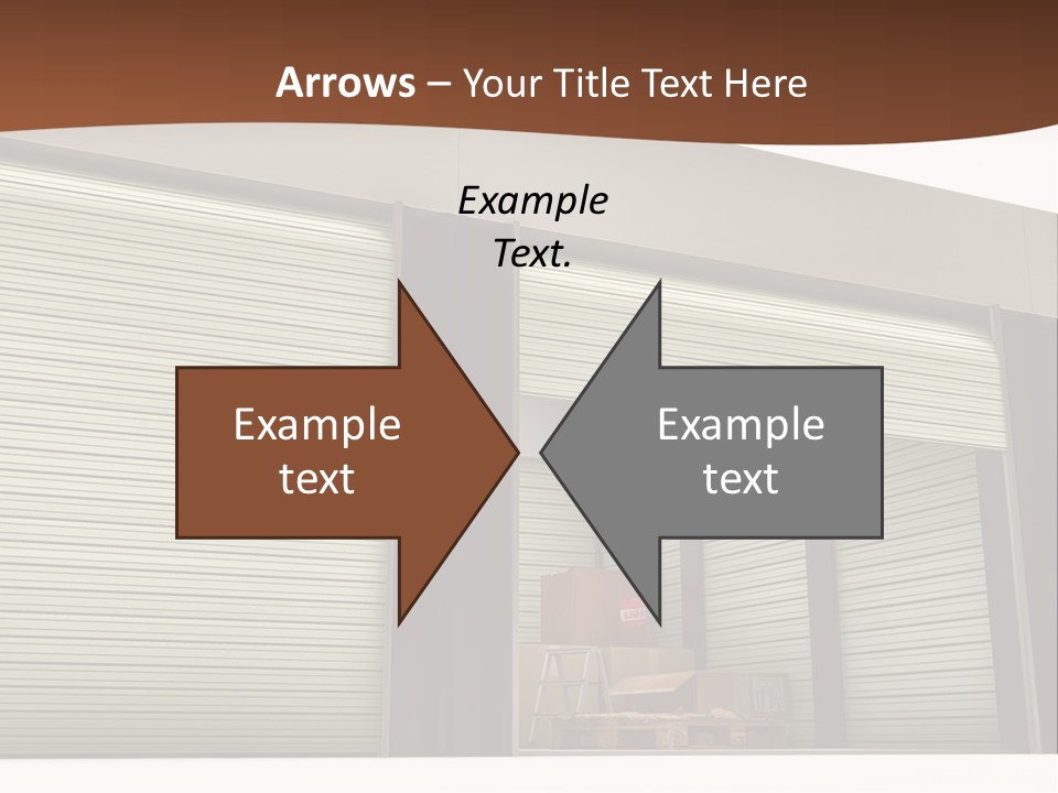 A Warehouse With Roller Shutters And A Brown Background PowerPoint Template