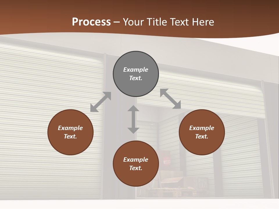 A Warehouse With Roller Shutters And A Brown Background PowerPoint Template