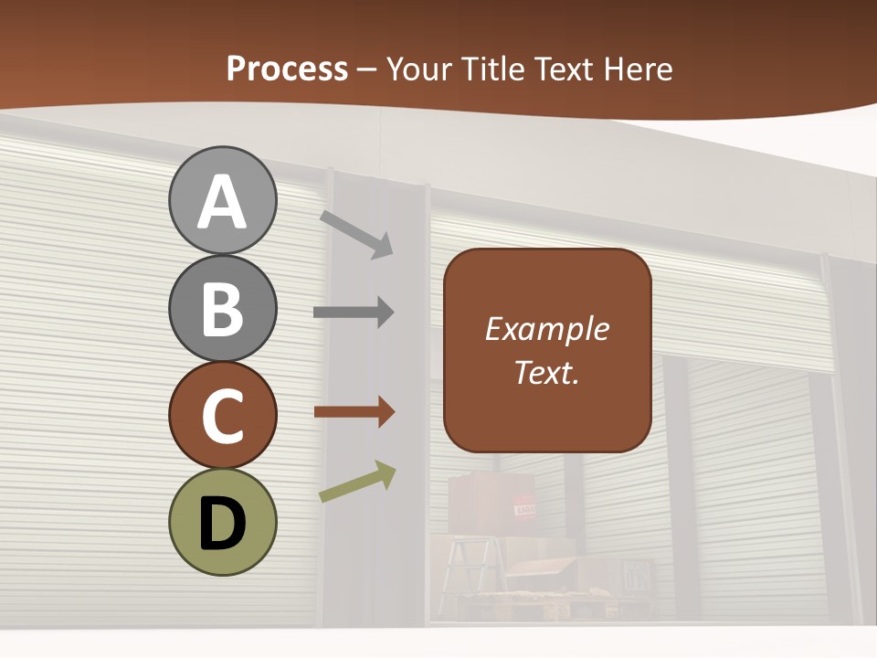 A Warehouse With Roller Shutters And A Brown Background PowerPoint Template