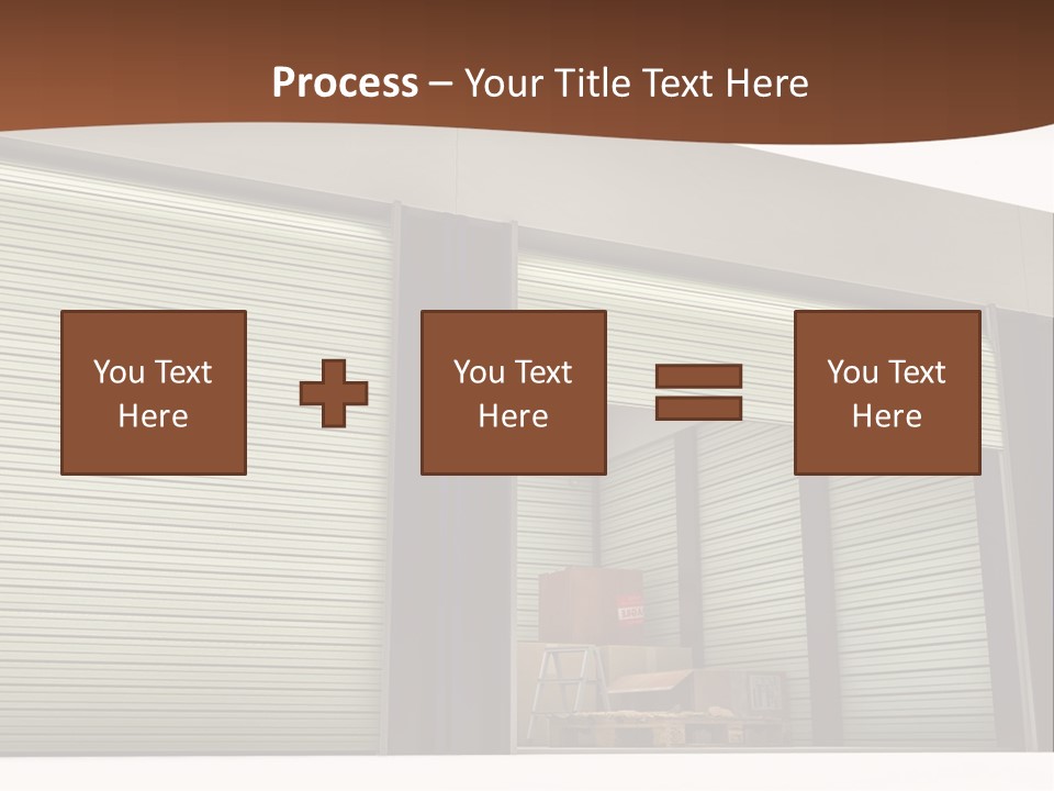 A Warehouse With Roller Shutters And A Brown Background PowerPoint Template