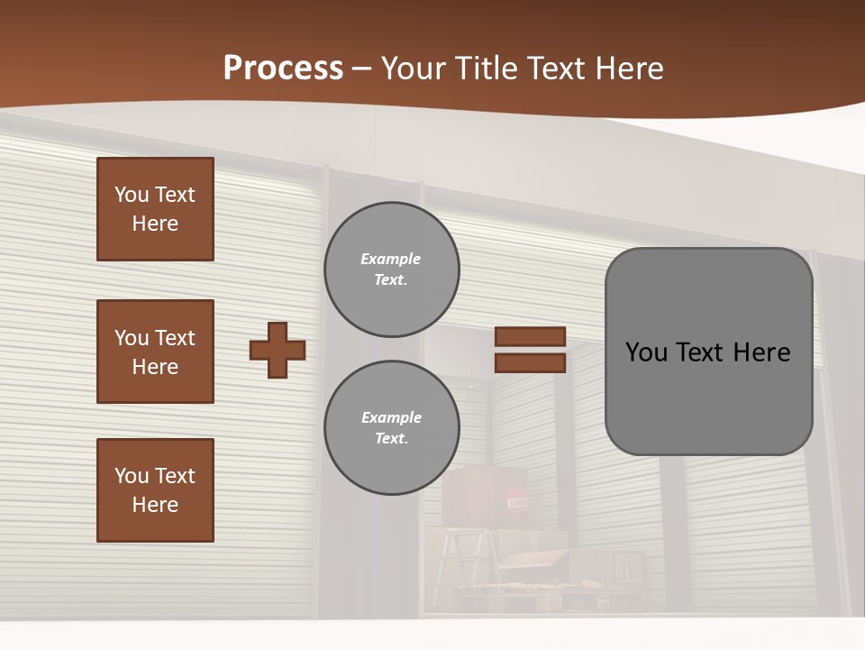 A Warehouse With Roller Shutters And A Brown Background PowerPoint Template