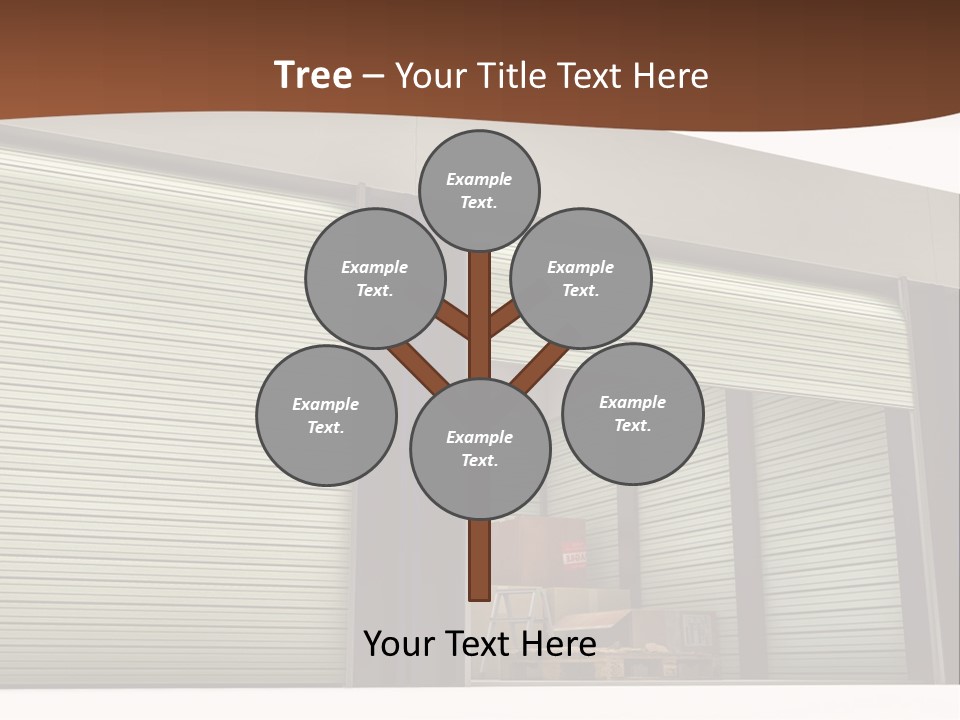 A Warehouse With Roller Shutters And A Brown Background PowerPoint Template