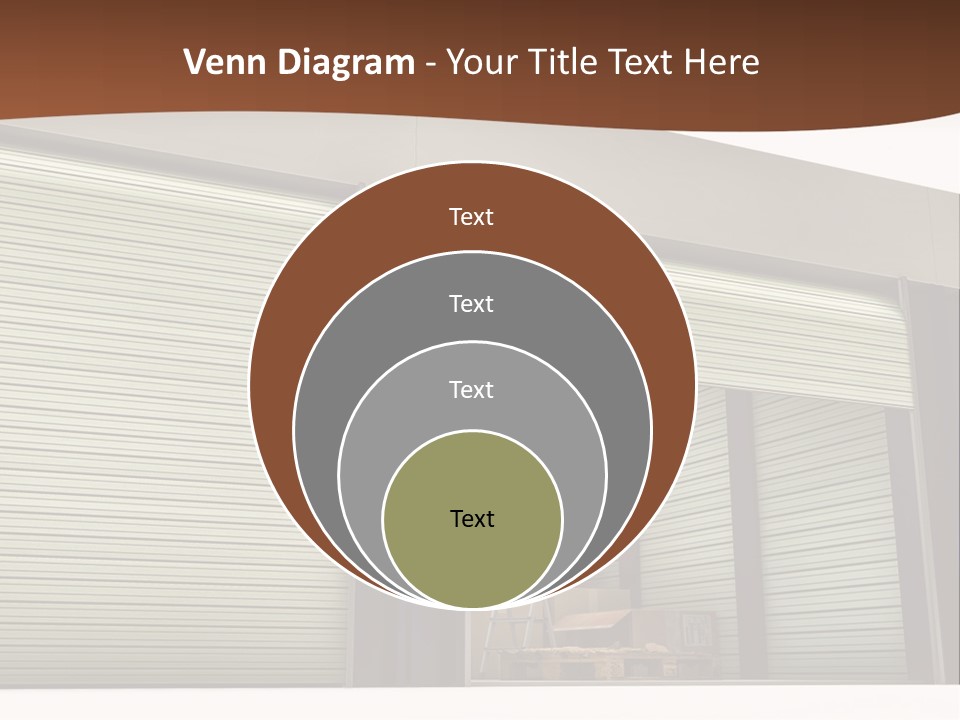 A Warehouse With Roller Shutters And A Brown Background PowerPoint Template