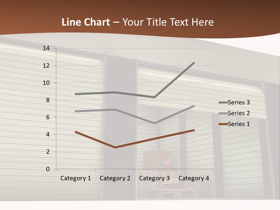 A Warehouse With Roller Shutters And A Brown Background PowerPoint Template