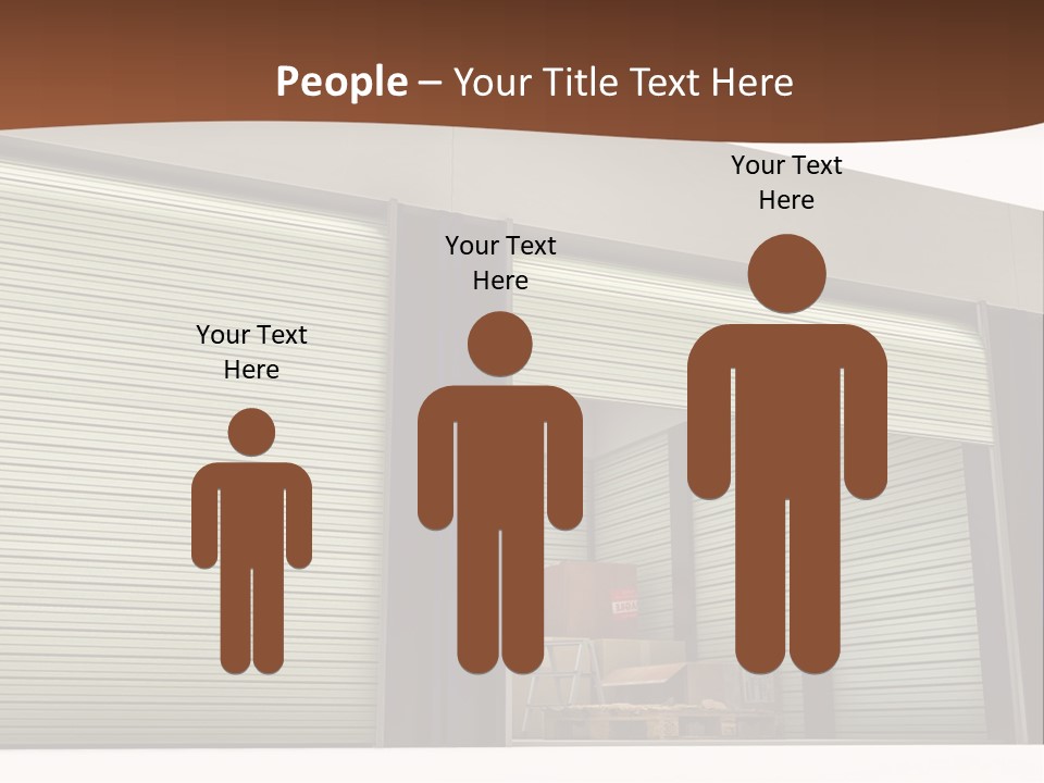 A Warehouse With Roller Shutters And A Brown Background PowerPoint Template