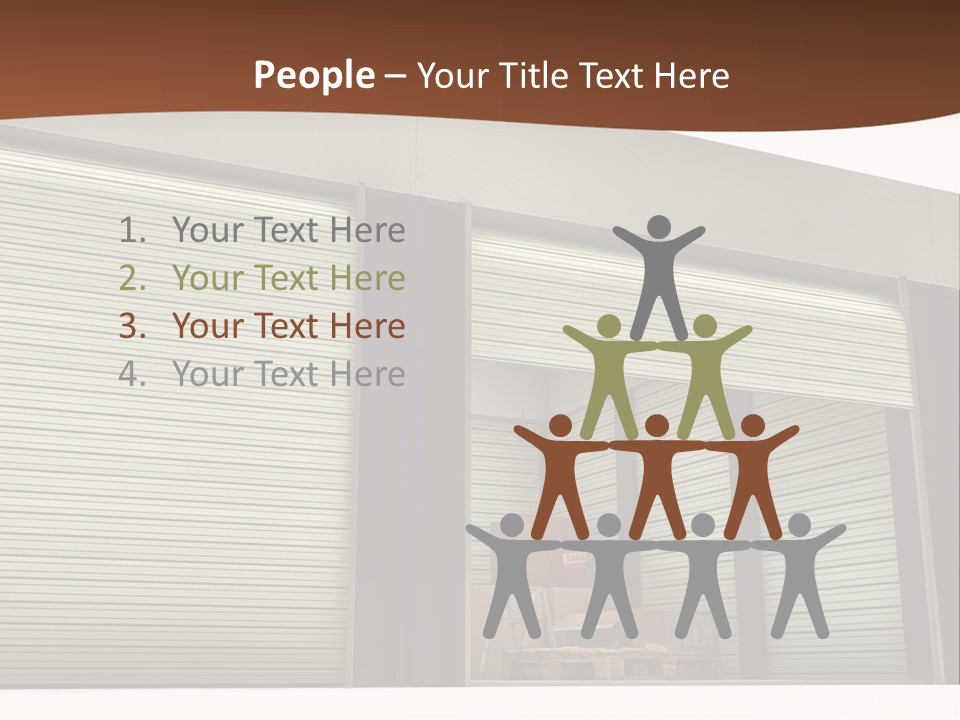 A Warehouse With Roller Shutters And A Brown Background PowerPoint Template