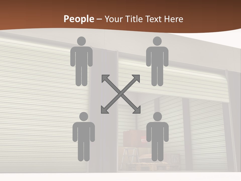 A Warehouse With Roller Shutters And A Brown Background PowerPoint Template