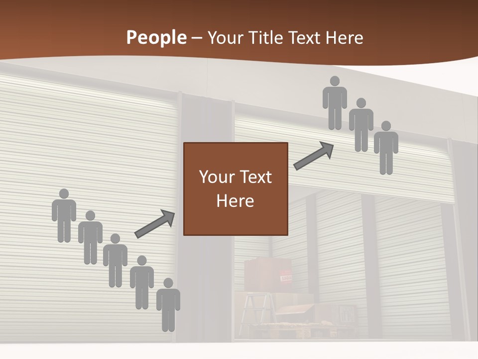 A Warehouse With Roller Shutters And A Brown Background PowerPoint Template