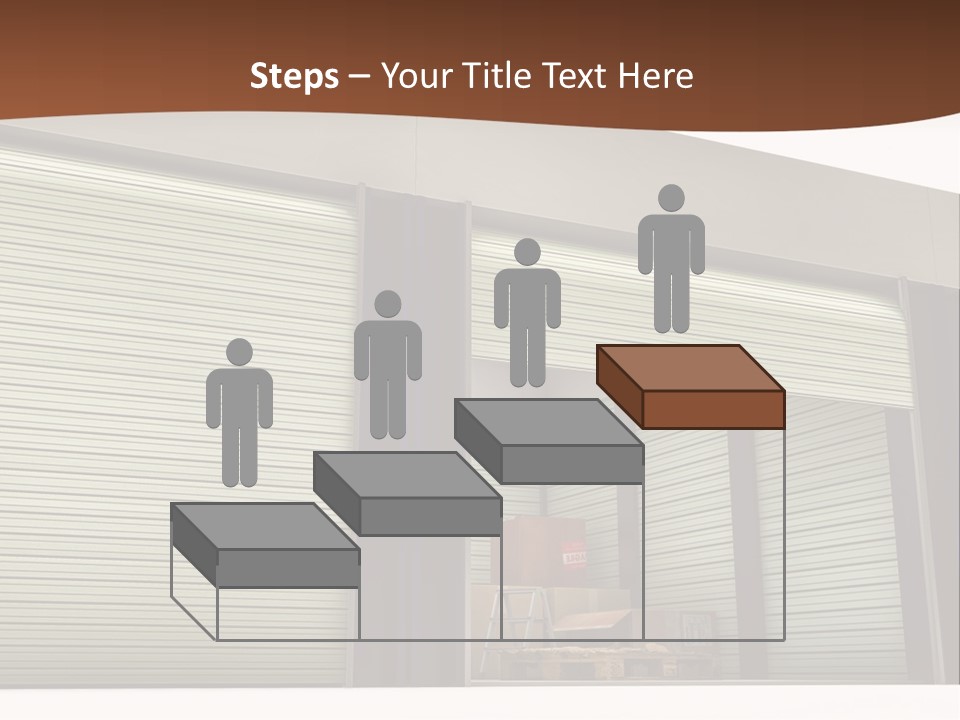 A Warehouse With Roller Shutters And A Brown Background PowerPoint Template